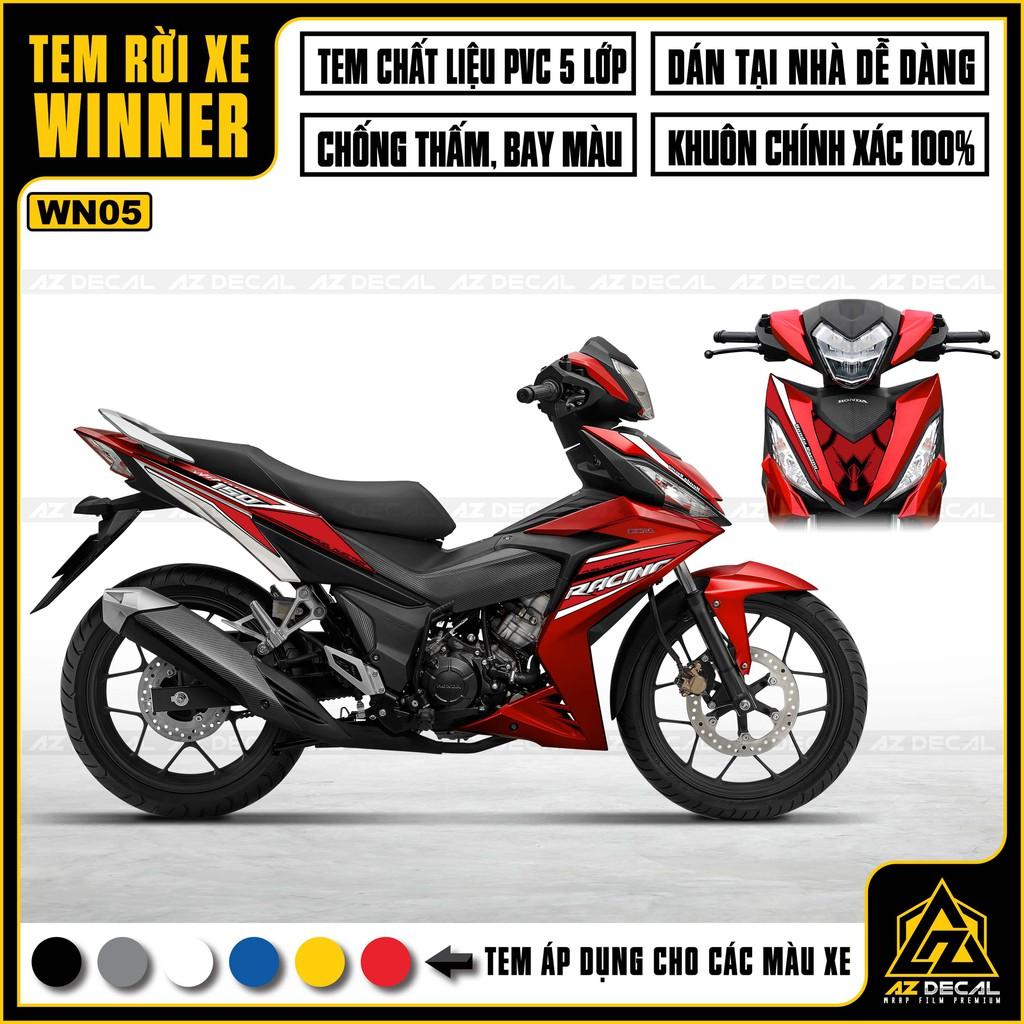 Tem Rời Dán Xe Máy Winner V1 / 150 Racing 150 | WN05 | Decal Chế Xe Chất Liệu PVC Cao Cấp - Xanh Trắng