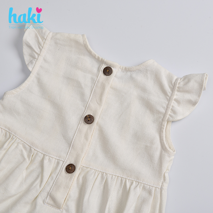 Bộ romper cánh tiên xếp ly ngực cho bé gái Haki BL002, bộ body cho bé, baby bodysuit, set áo liền quần cho bé từ 6-13kg