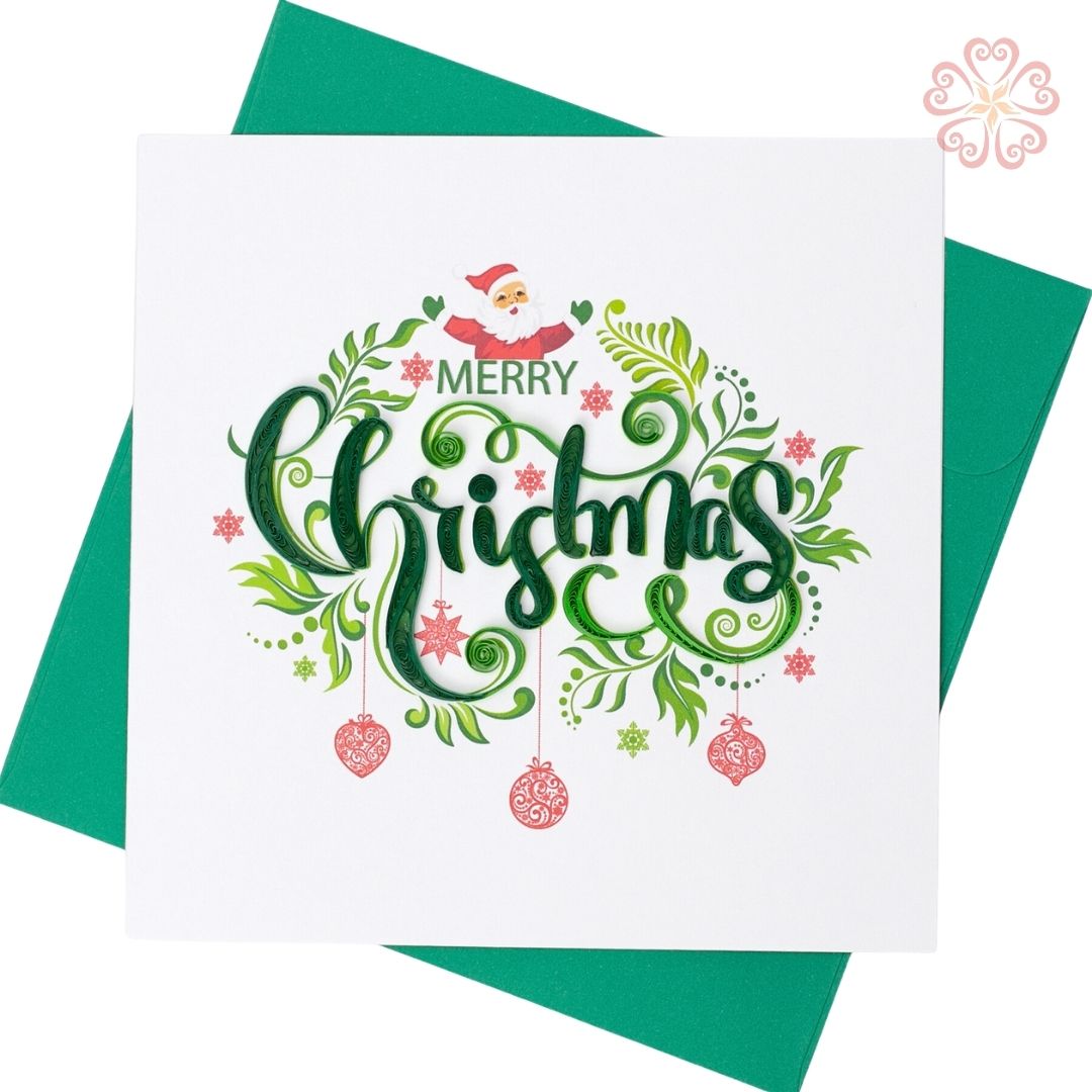 Thiệp Giáng Sinh – Giấy Xoắn Nghệ Thuật – Kích Thước 15x15 cm – Quilling Art VietNet