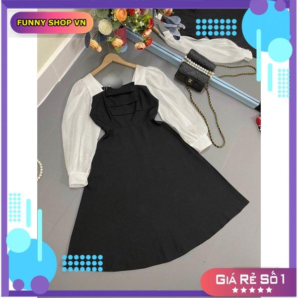 ĐẦM DỰ TIỆC CƯỚI DÁNG XÒE, CỔ VUÔNG NHẸ NHÀNG, XINH XẮN