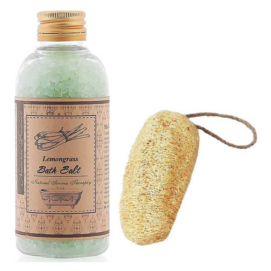 Muối ngâm sả chanh tặng xơ mướp - Lemongrass Bath Salt