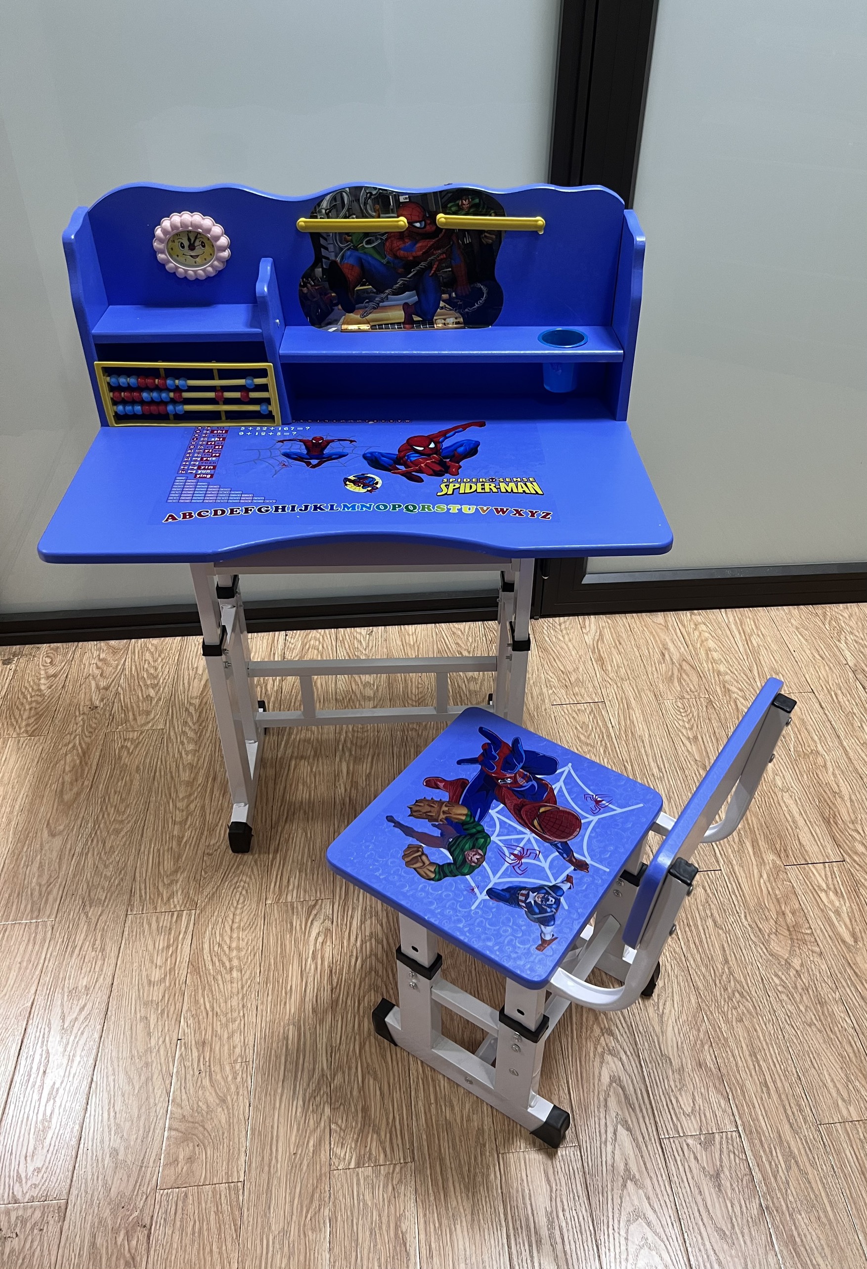 Bộ bàn ghế học sinh bàn học thông minh cho bé chống gù chống cận có giá để sách và ipad tiện lợi A838