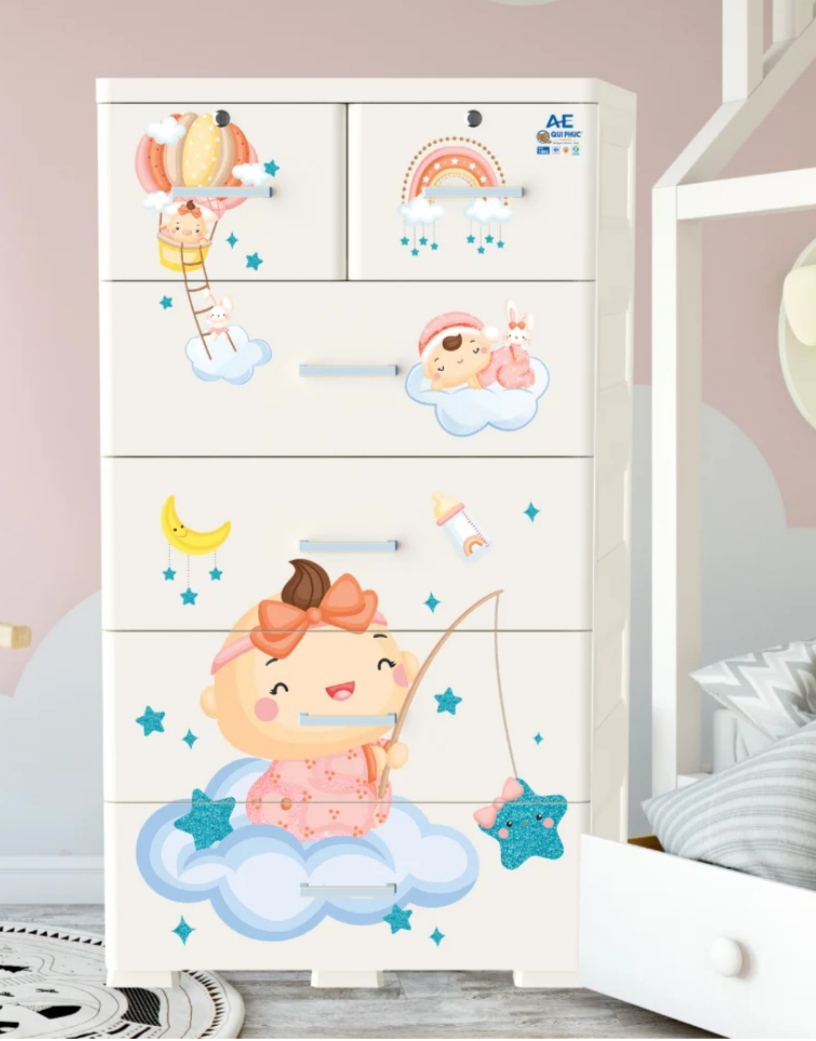 Tủ nhựa AE bayby 5 tầng