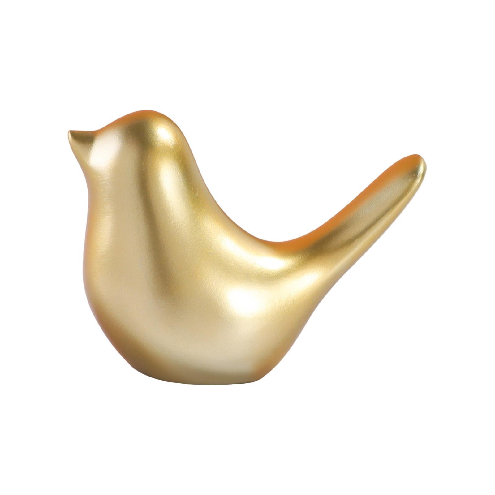 Golden Birds Figurine Nordic Style Bird Sculpture for Wedding Bedroom Office