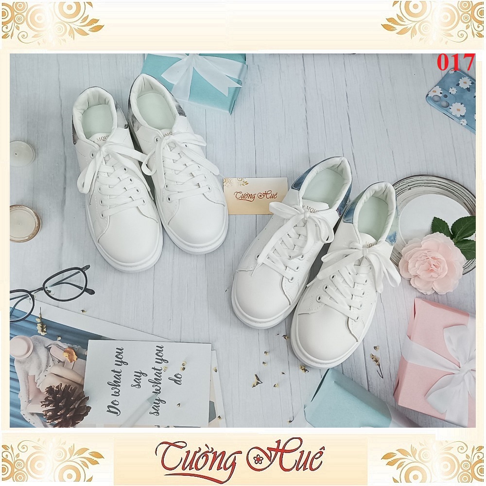Giày Thể Thao Nữ Đế Bằng Cột Dây Gót Pha Màu - Hàng Quảng Châu - 017