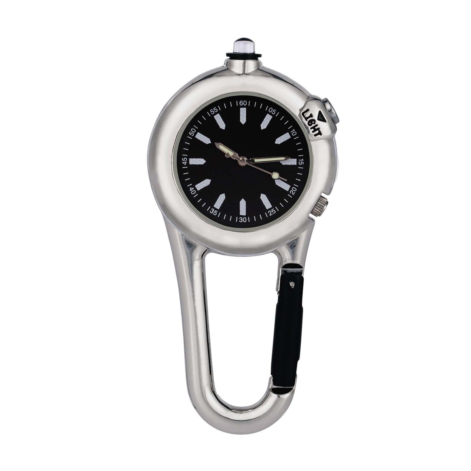 Portable Carabiner Pocket Watch Men Women Watch Luminous with Light Climbing Watch for Outdoor Activities Camping Home Hiking Gear