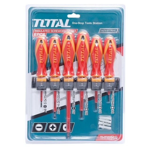 Bộ 6 tua vít cách nhiệt Total THTIS566