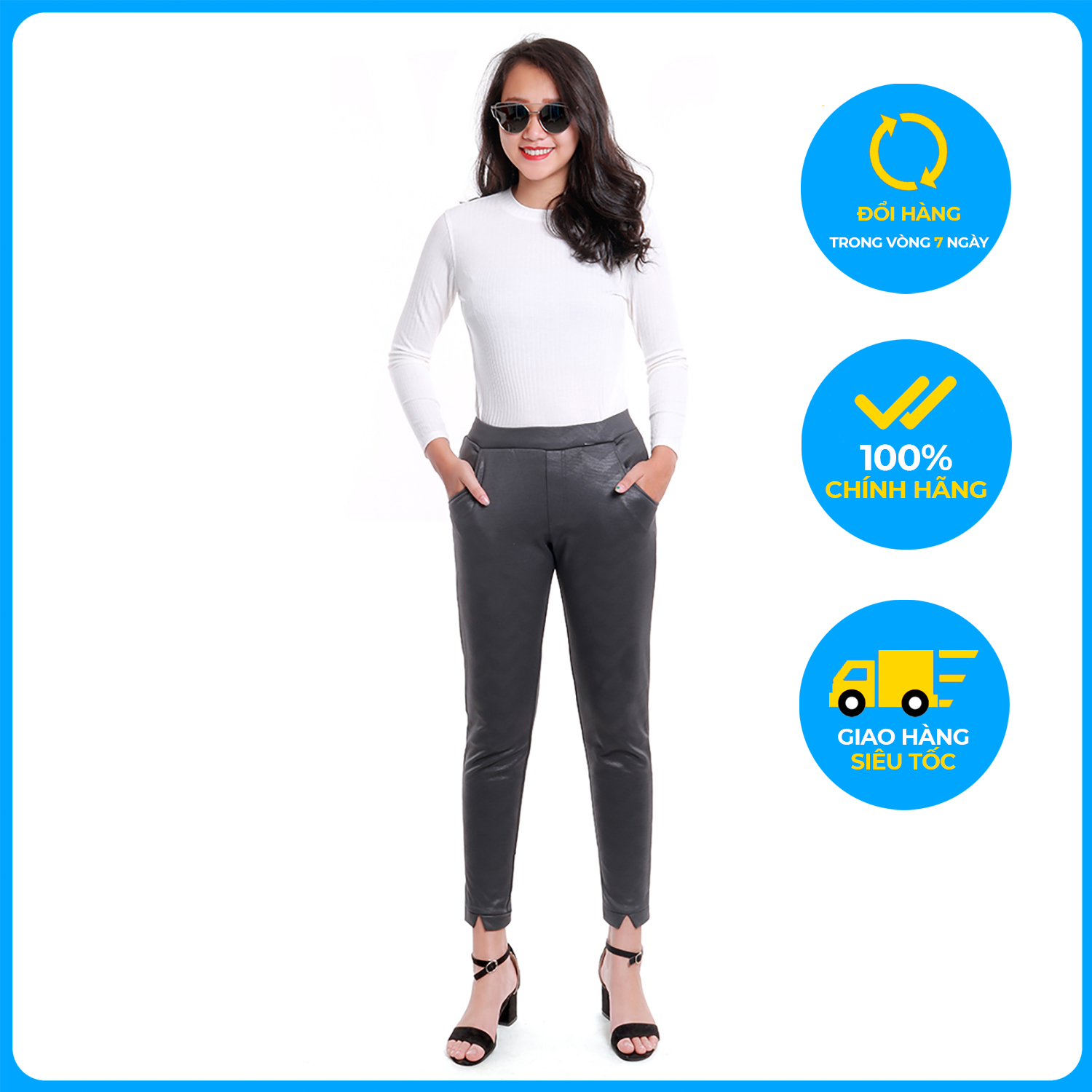 Quần baggy nữ Narsis P6058 thun nỉ màu ghi  trẻ trung năng động, chất liệu  cao cấp cực mềm mại thông thoáng