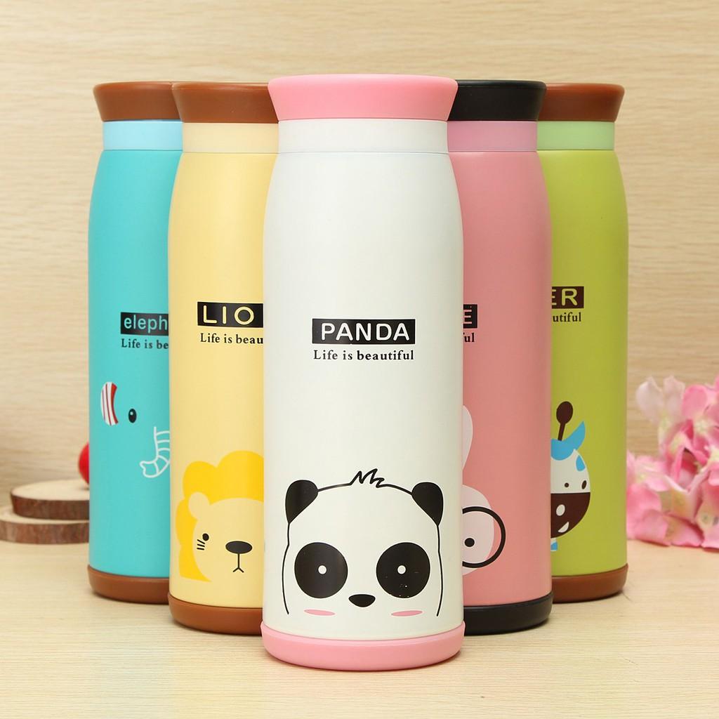 BÌNH GIỮ NHIỆT HÌNH THÚ KUTE 500 ML CHẤT LƯƠNG TỐT - bình giữ nhiệt 500ml inox in hình thú cute - binh giư nhiet - ly