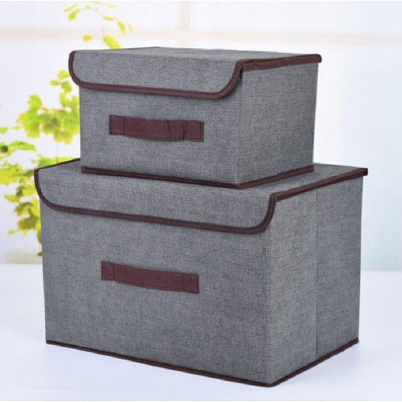SET 2 TÚI VẢI 1 LỚN 1 NHỎ KHUNG CỨNG ĐỰNG ĐỒ KIỂU DÁN HÀN QUỐC SIÊU CƯNG