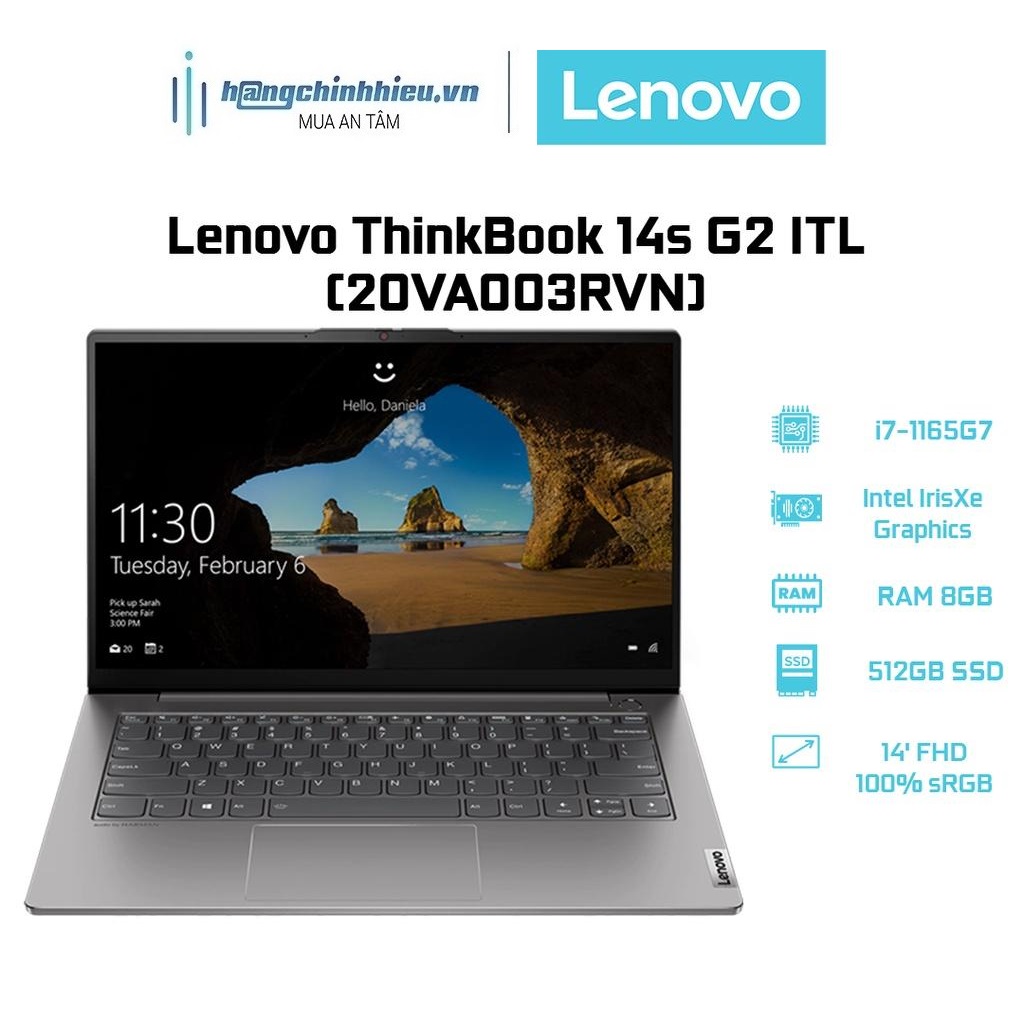 Laptop Lenovo ThinkBook 14s G2 ITL 20VA003RVN (i7-1165G7 | 8GB | 512GB | Intel Iris Xe Graphics | 14' FHD 100% sRGB) Hàng chính hãng