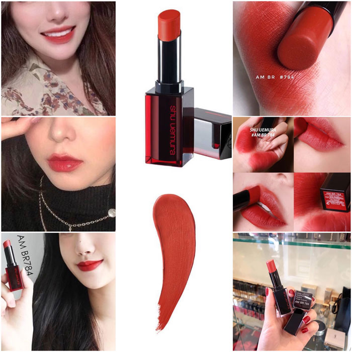 Son Shu Uemura Rouge Unlimited Amplified Matte AM BR 784 Màu Đỏ Gạch (Chất Son Lì Có Dưỡng)