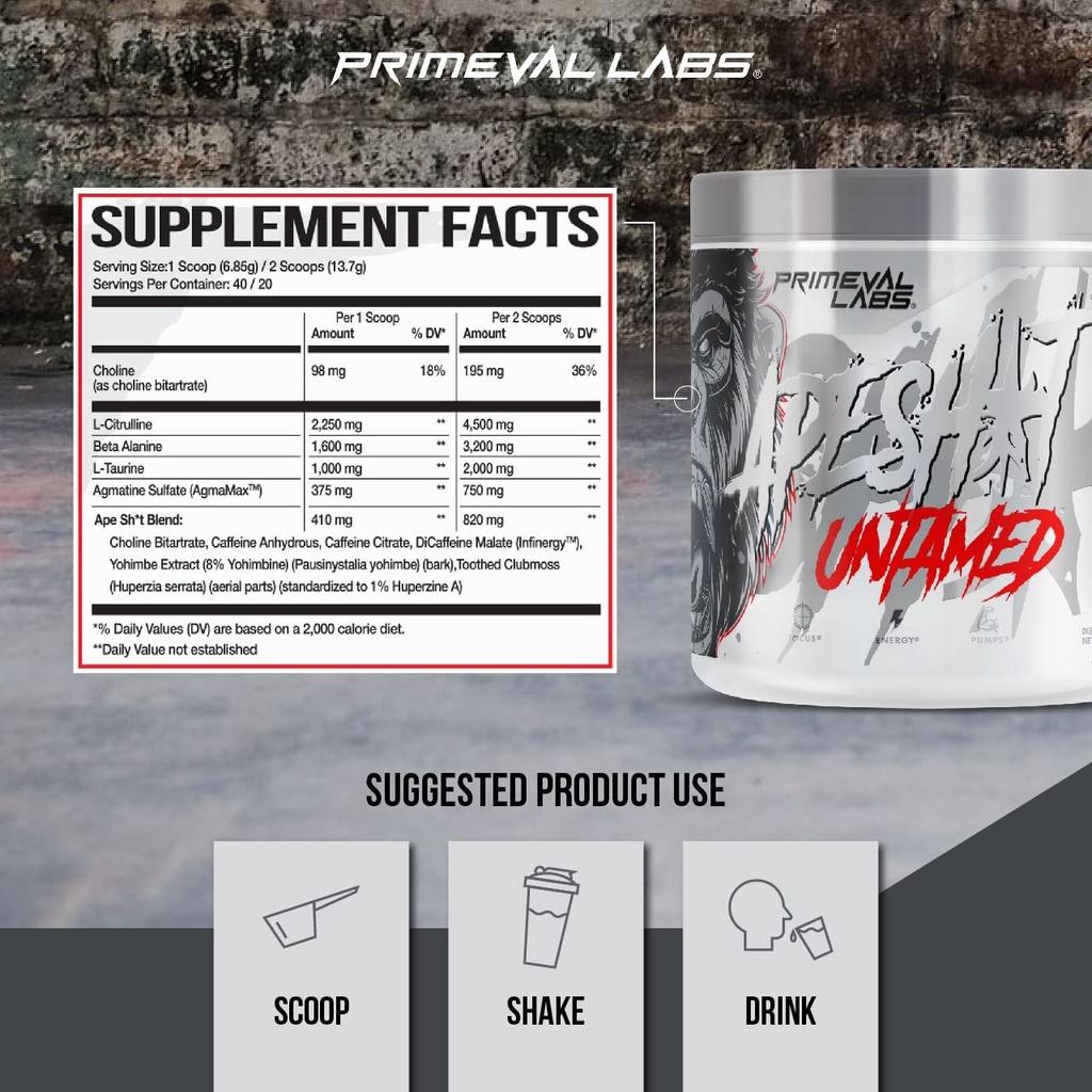 Primeval Labs Apeshit Untamed Pre-Workout Tăng Sức Mạnh Tập Luyện 270 Gram