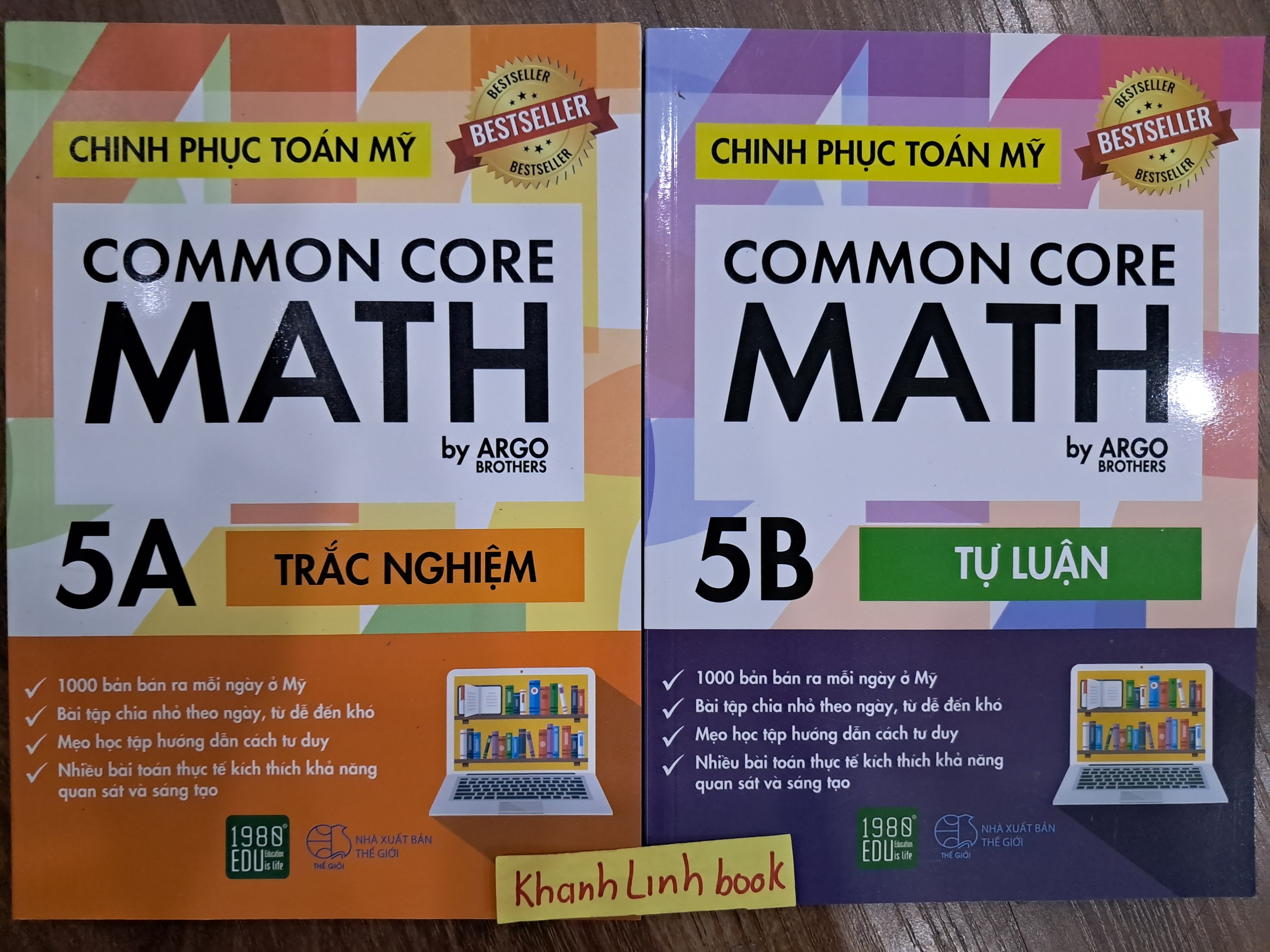 Sách - Combo Common Core Math - Chinh phục Toán Mỹ 5A + 5B