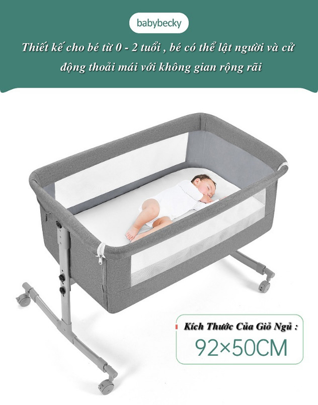 Nôi Di Động Đu Đưa BabyBecky Phiên Bản Deluxe Cao Cấp - Home and Garden