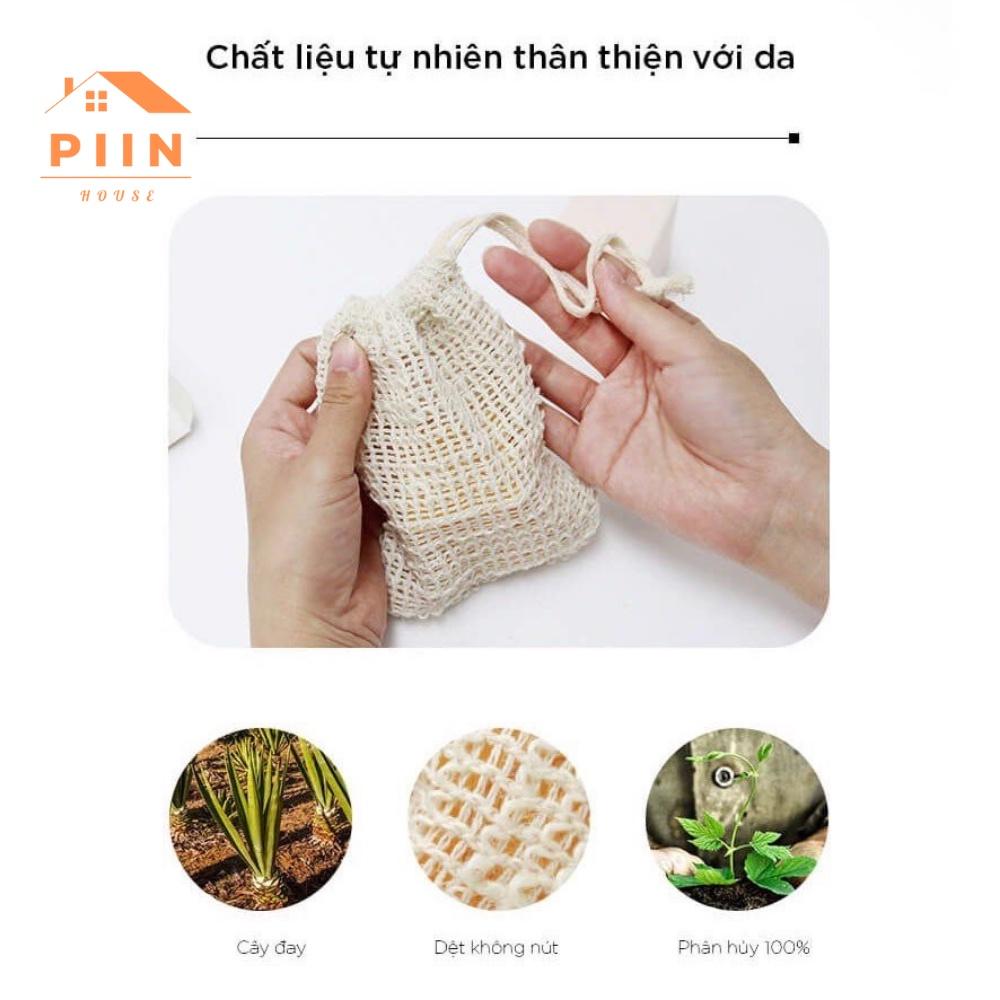 Túi lưới đựng xà phòng tạo bọt tiện lợi PIIN HOUSE làm sạch bụi mịn, tẩy da chết trị mụn lưng hiệu quả