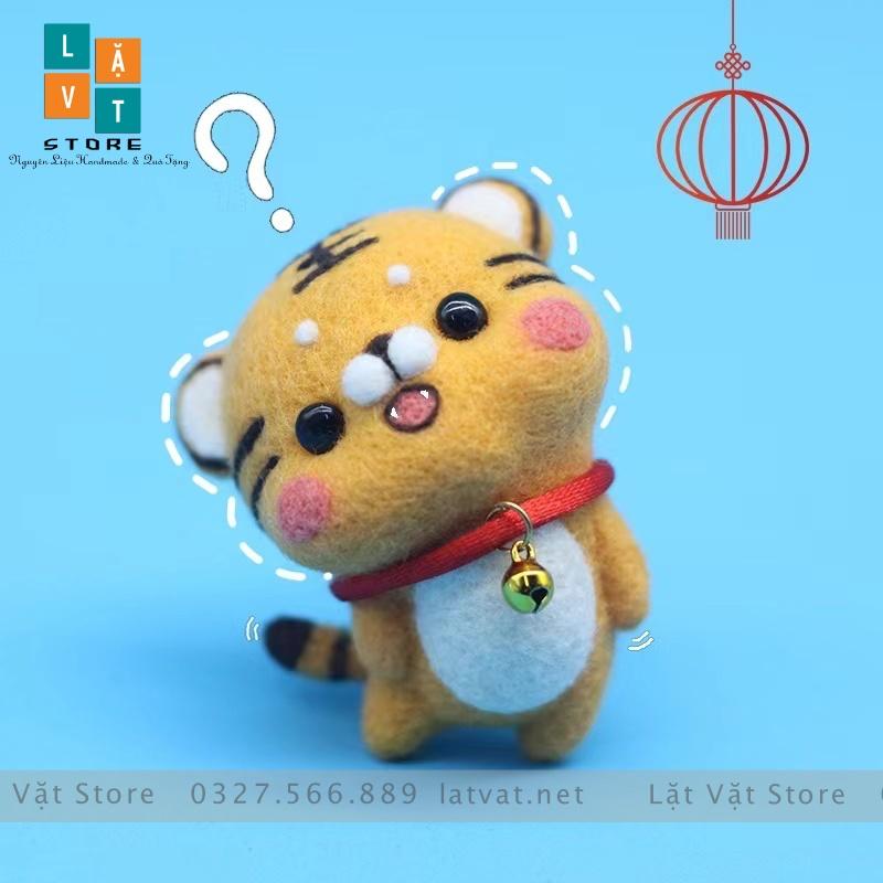 Bộ len chọc Hổ Nhâm Dần 2022 cực dễ thương, làm móc khoá từ len, needle felting tiger có hướng dẫn