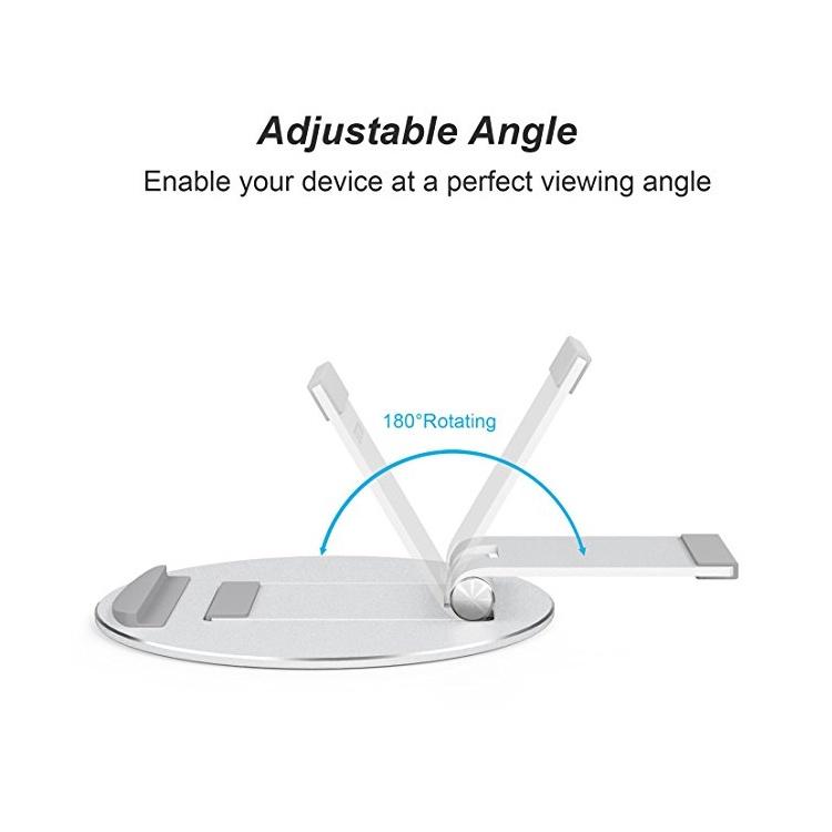 Giá Đỡ Điện Thoại Máy, iPad, Máy Tính Bảng Để Bàn Chất Liệu Hợp Kim Nhôm, Đế Silicon Chống Trơn Trượt.