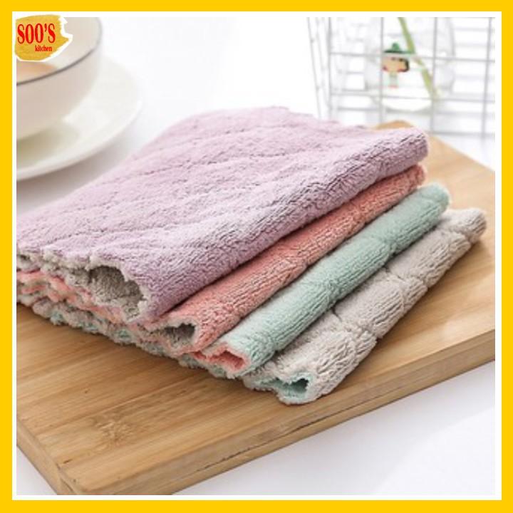Khăn lau tay ️ Khăn lau bếp đa năng 2 mặt Siêu Thấm Nước, Mềm Mịn, Hút Ẩm Tốt, Kháng Khuẩn