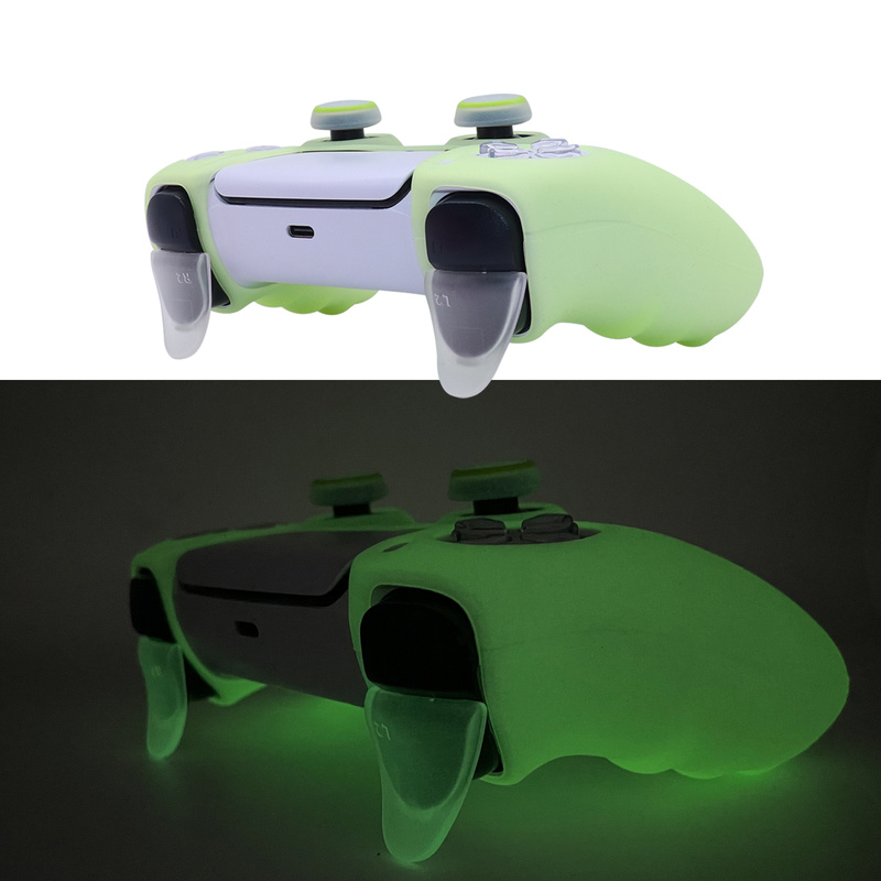 Vỏ silicon dạ quang phát sáng trong bóng tối cho bộ điều khiển PS5 Skin Phụ kiện trò chơi điện tử Hộp đựng cần điều khiển tay cầm chơi game cho Playstation 5 Màu sắc: Xanh dương