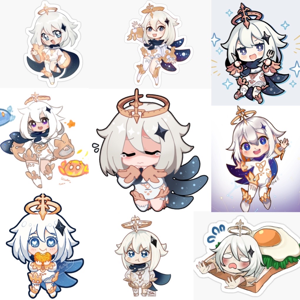 Ảnh Sticker paimon Hololive 30-60 cái khác nhau/ hình dán Hololive paimon