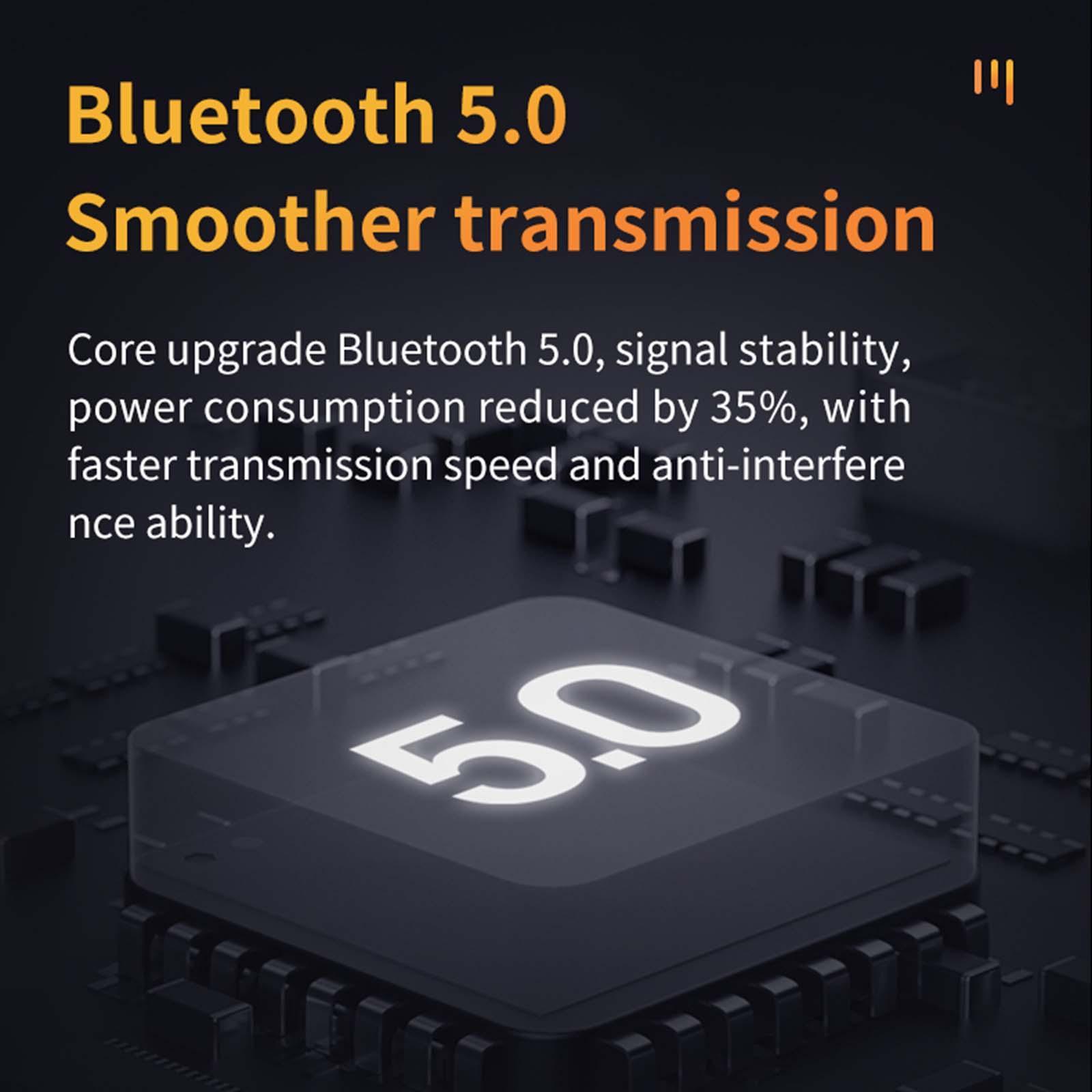 Wireless Bluetooth Earphones Stereo Sound for Travel Cycling Office Black