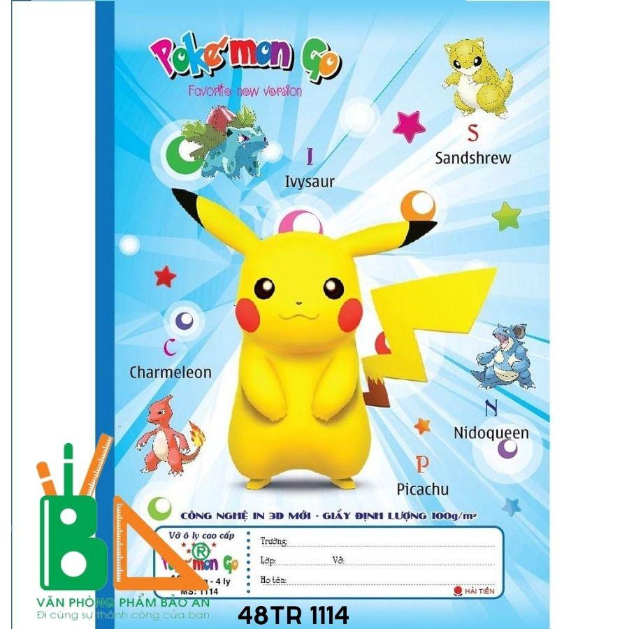 HOT 2021!!! Lốc 10 vở 4 ôly Pokemon 48tr 1114 bìa 3D