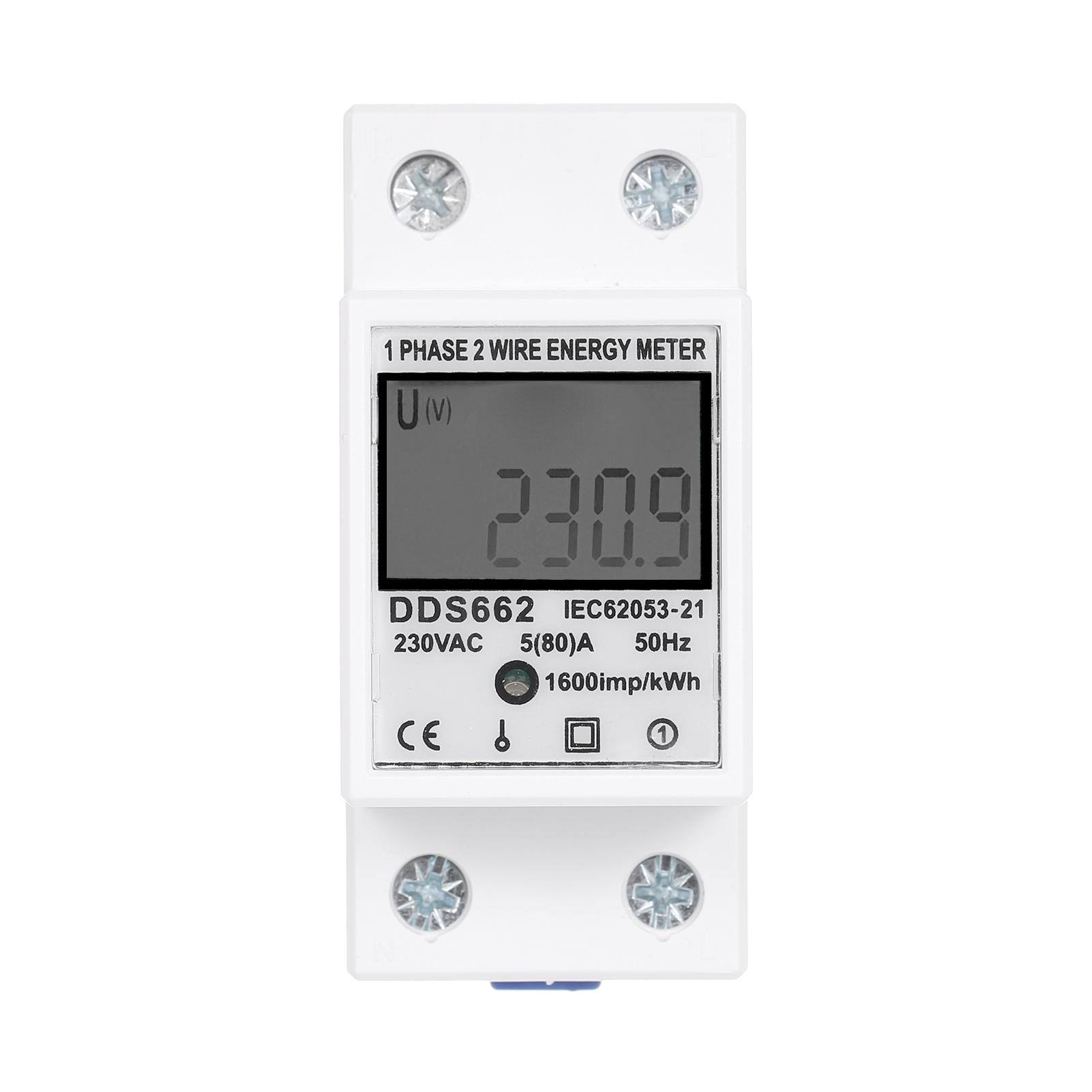 AC 230V Single Phase Energy Meter Without Backlight DDS662