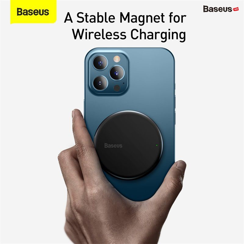 Đế sạc không dây nam châm Baseus Simple Mini Magnetic Wireless Charger - hàng chính hãng