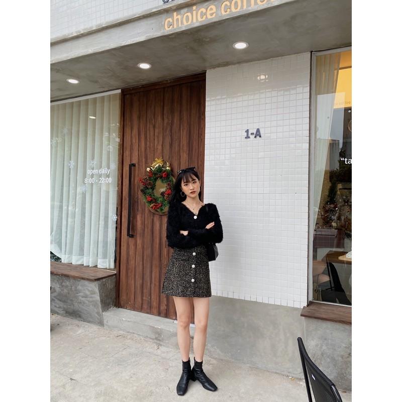 Chân váy nhũ cúc ngọc