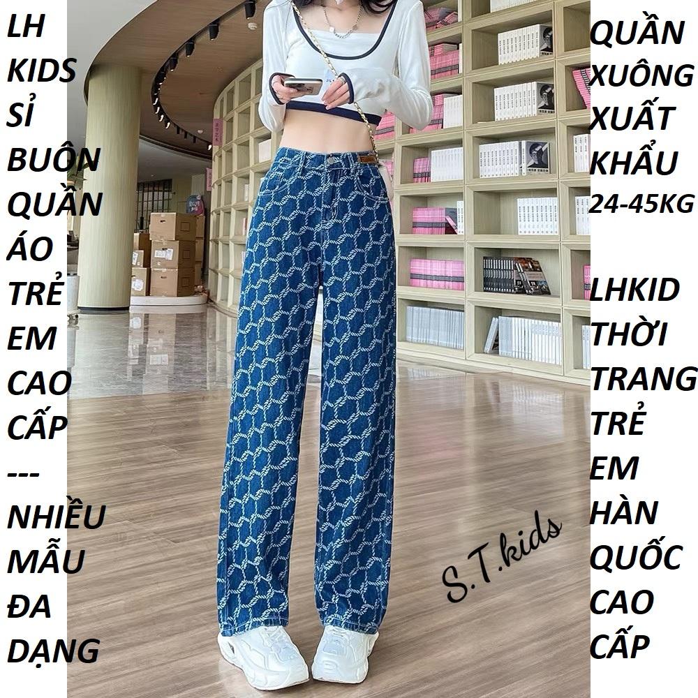 quần jean ống suông bé gái hàng xuất khẩu nga size đại cồ 24-49kg, quần dài ống rộng jean bé gái