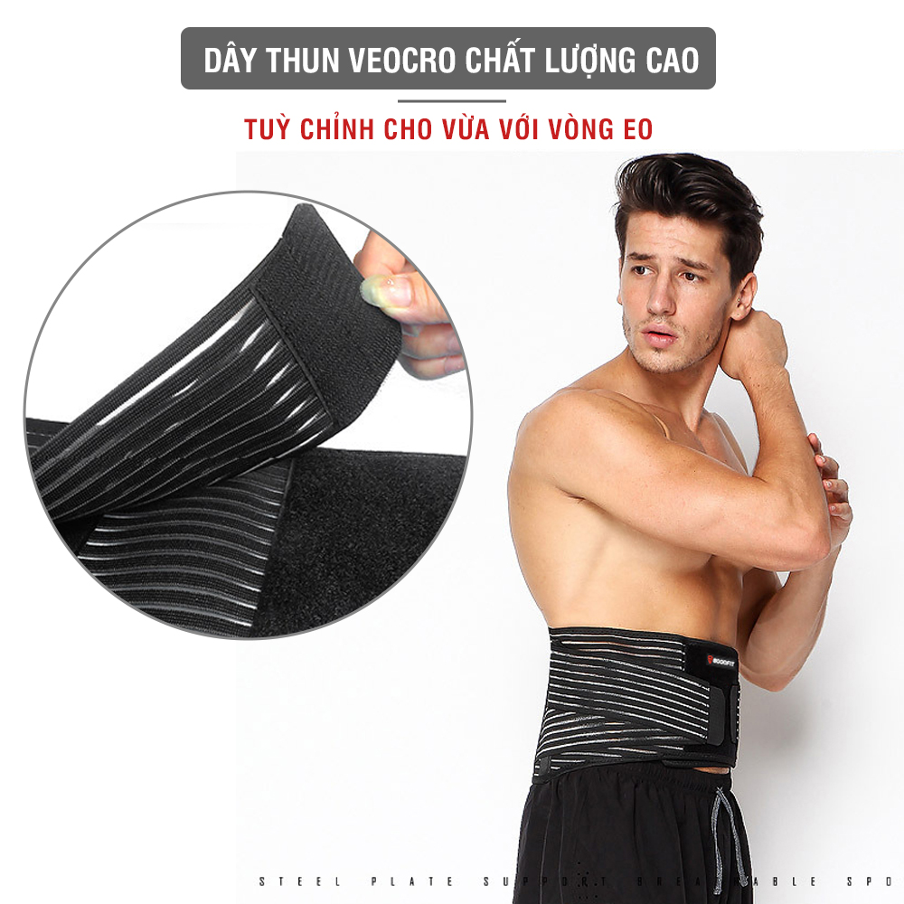 Đai lưng cột sống thoáng khí, có thanh nẹp GoodFit GF725WS đai cột sống giảm chấn thương lưng, cột sống