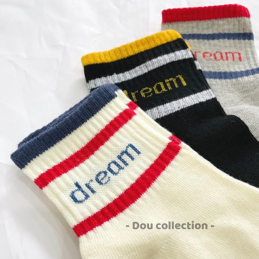 Vớ Tất Nam Nữ Cổ Cao Cotton Họa Tiết &quot;Day Dream&quot; Phong Cách Nhật Bản Dễ Thương - Mã TV012