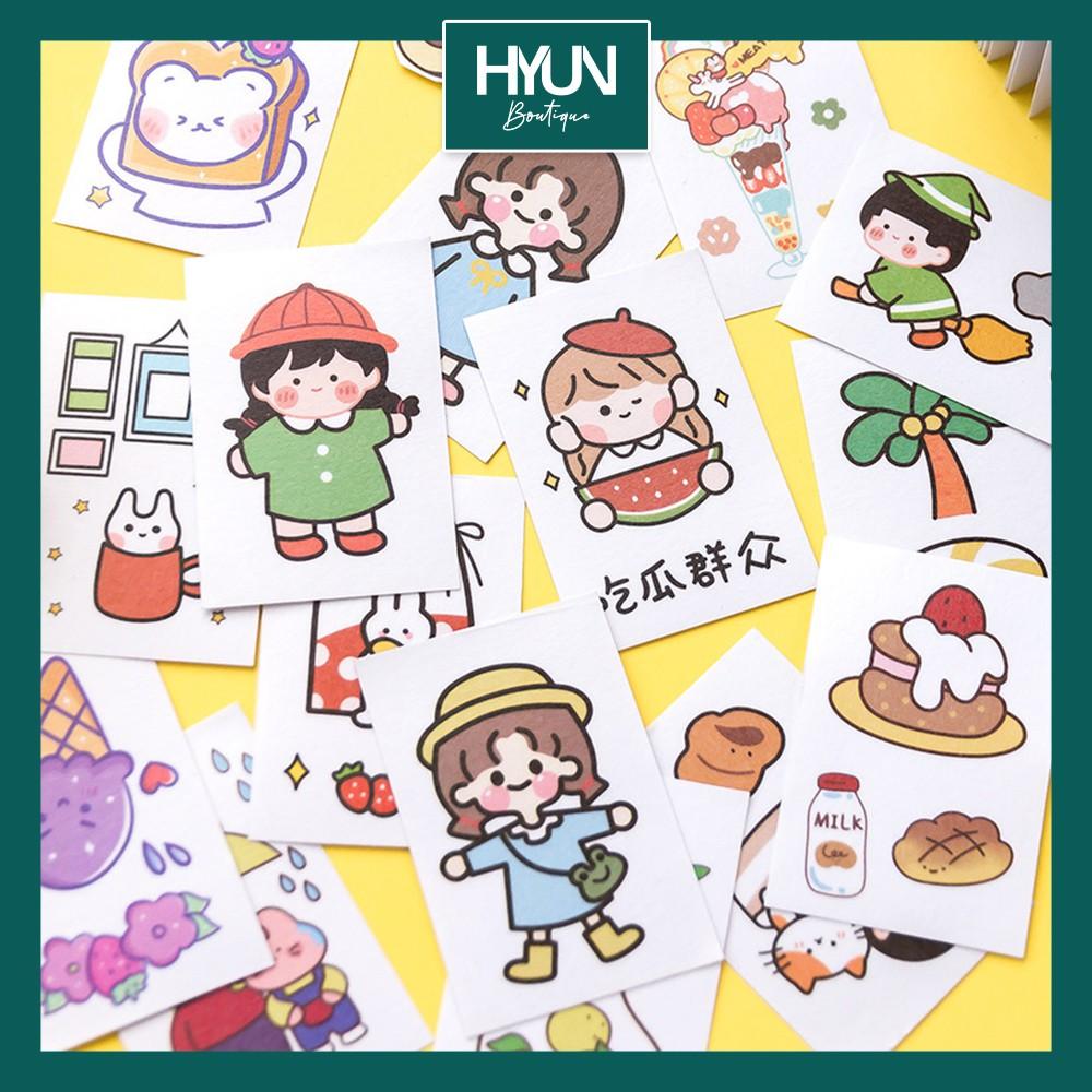 Sticker cute dán trang trí 50 tờ Small Meatball Sticker HYUN BOUTIQUE Sticker mini - Decoration Sticker - DIY 2