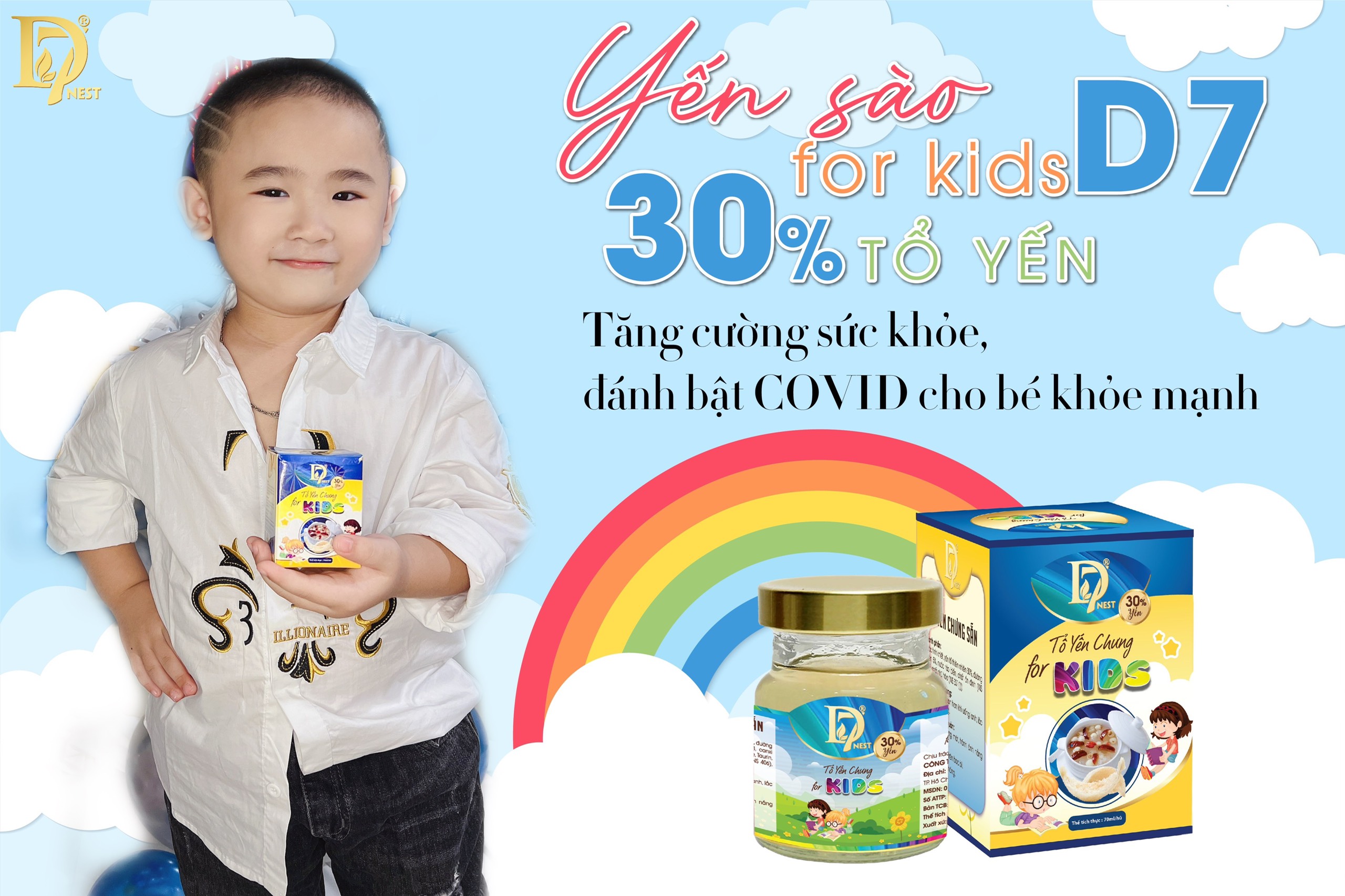 Combo 3 hủ yến chưng Kids cho bé ( 30% yến ) - D7