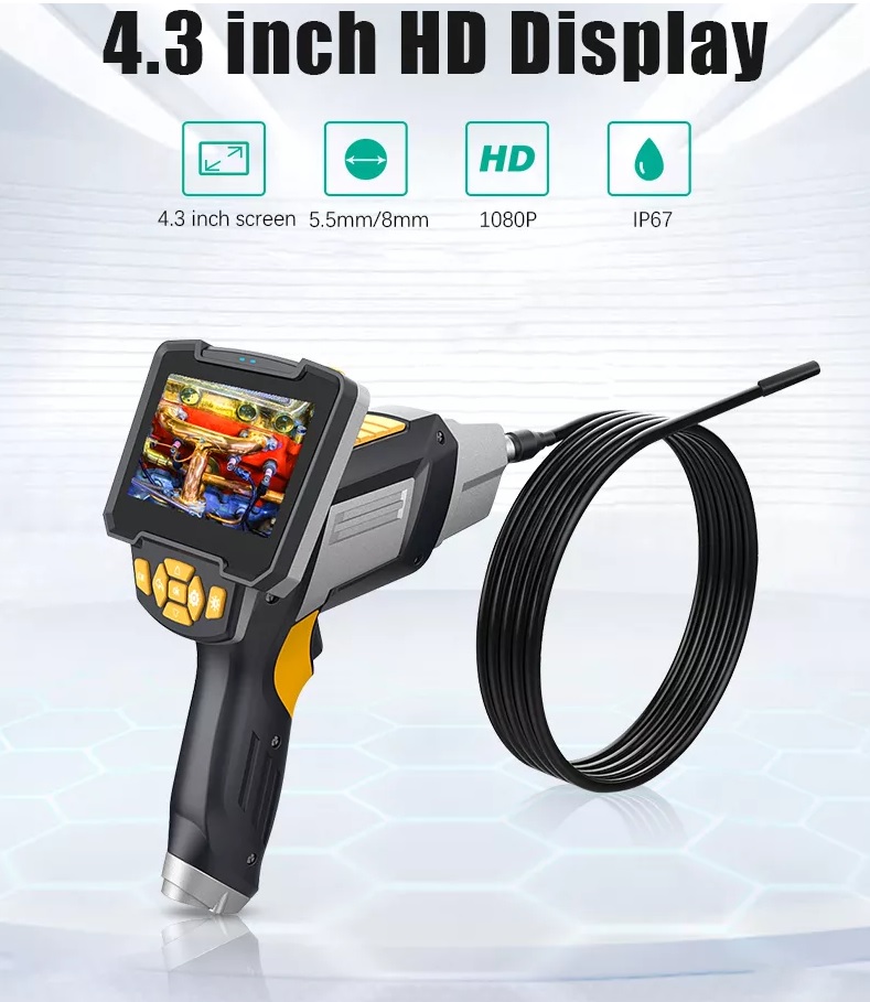 Thiết bị camera soi khe hẹp Terino HD112 (Dây 10 mét, màn hình 4.3inch HD, đường kính 8mm, Camera nội soi công nghiệp) - Hàng chính hãng