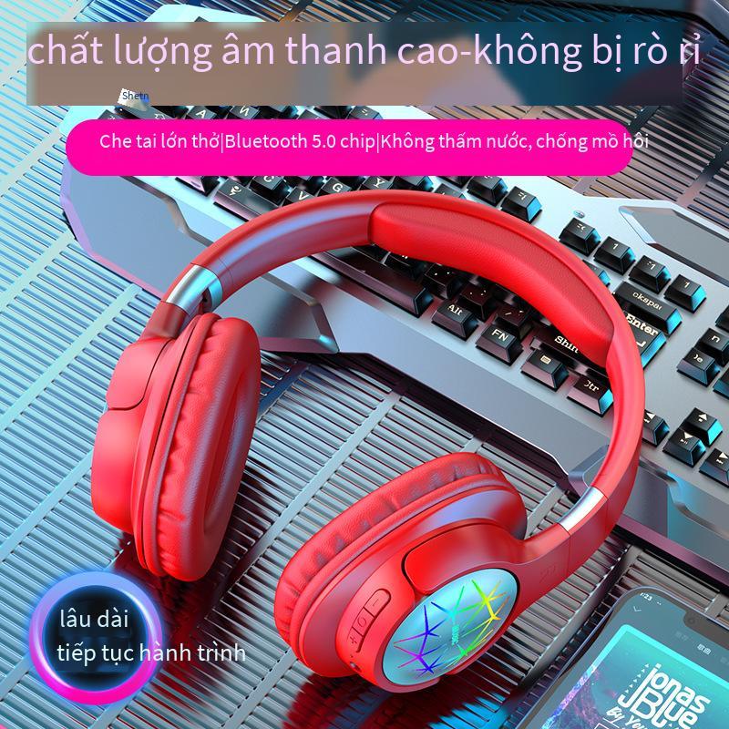 Phong cách mới nhất bùng nổ bass nặng thể thao thể thao điện tử trò chơi âm nhạc phát sáng thẻ không dây tai nghe Tai nghe Bluetooth