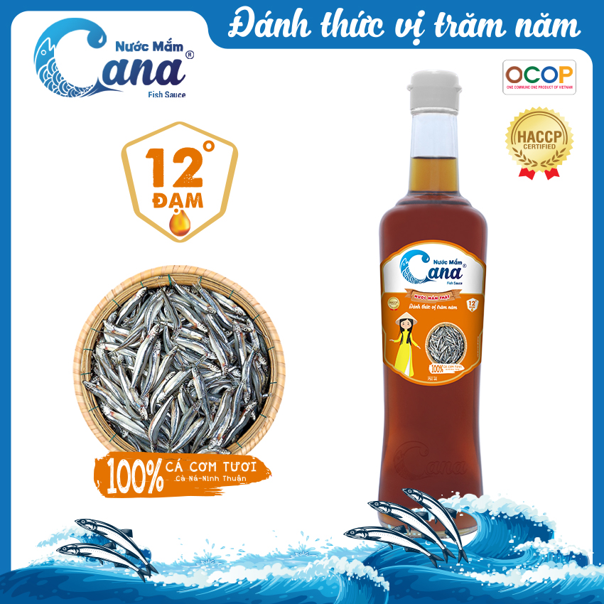 Nước mắm truyền thống Cana 12 độ đạm - Chai Pet 750ML