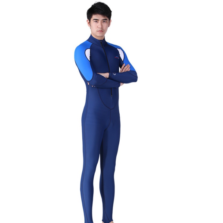 Quần áo lặn biển dài tay 1mm NAM - BLUE, cản tia UV 99% (UPF50+) - POKI