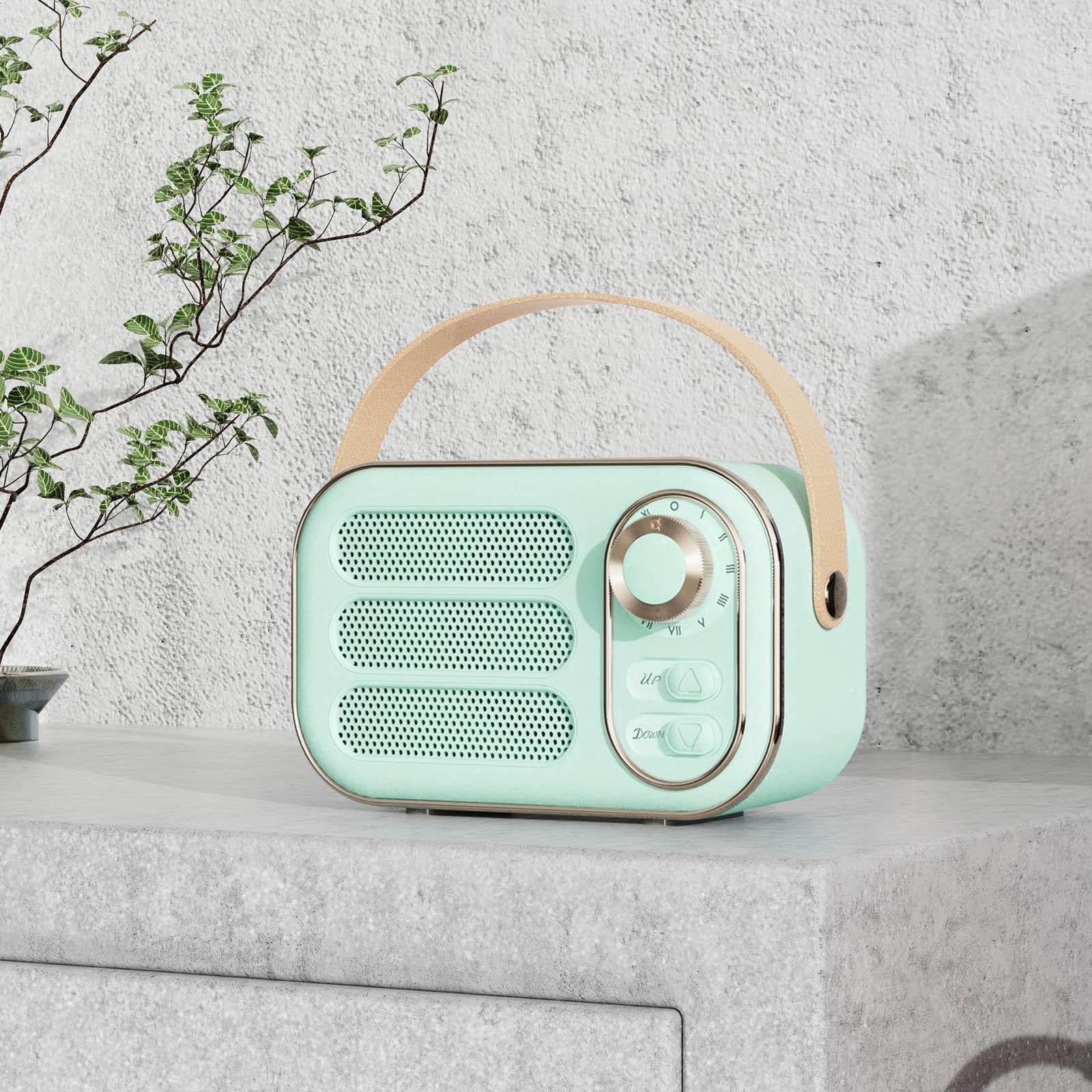 Loa bluetooth không dây retro trang trí retro trang trí nhà bếp cổ điển dễ thương người dùng phòng ngủ cho các thiết bị iOS Android Color: Pink Woofer Size/Full-Range Size: One Size