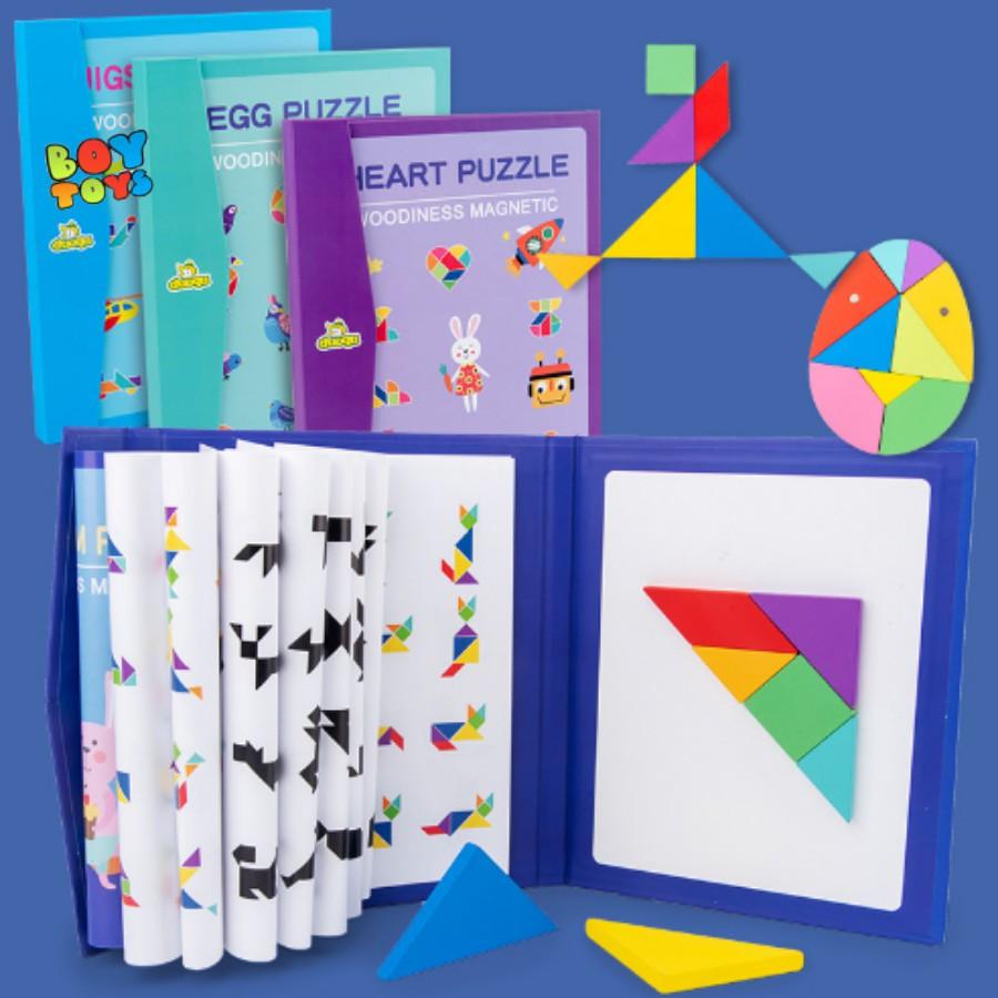 Đồ chơi xếp hình gỗ thông minh Tangram giúp bé rèn luyện tư duy sáng tạo từ nhỏ