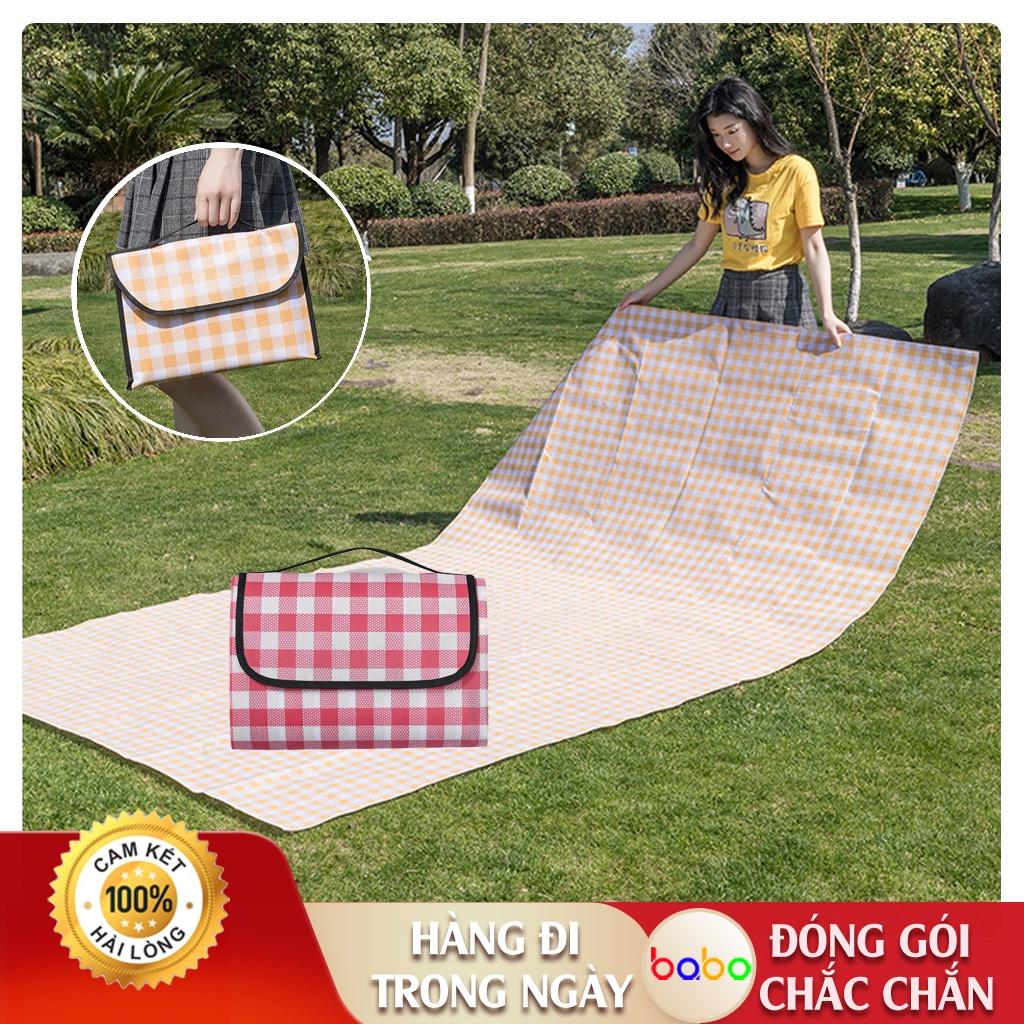 Thảm dã ngoại có túi xách 180*200CM picnic gấp gọn không thấm nước thảm trải sàn cắm trại chống thấm babo (TH08)