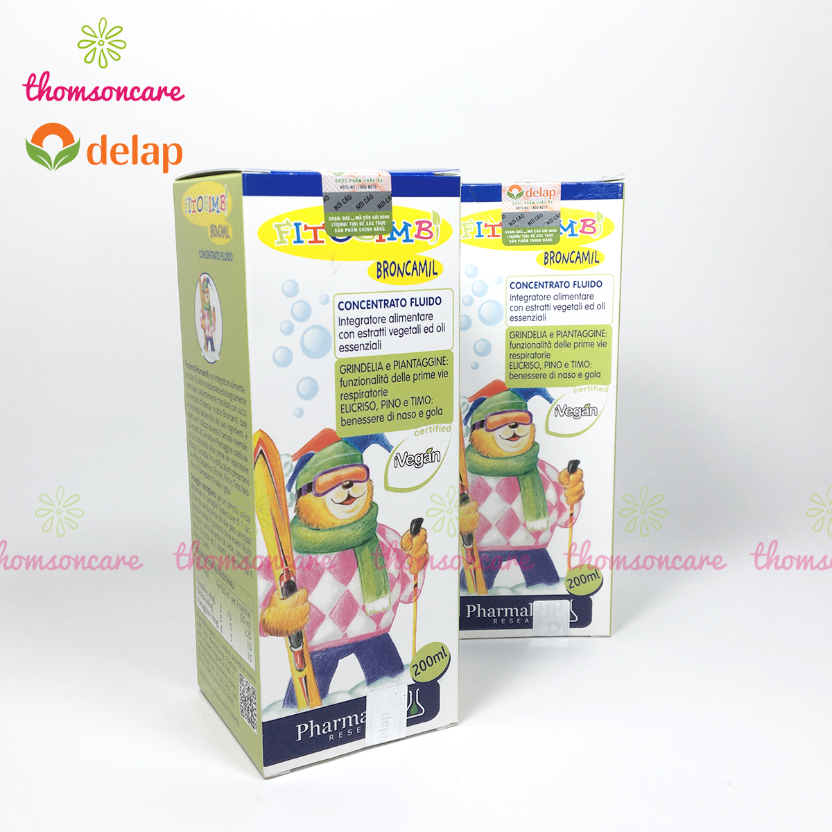 Broncamil Bimbi - Siro hỗ trợ giảm ho cho bé - Của hãng Fitobimbi - Nhập khẩu từ Ý