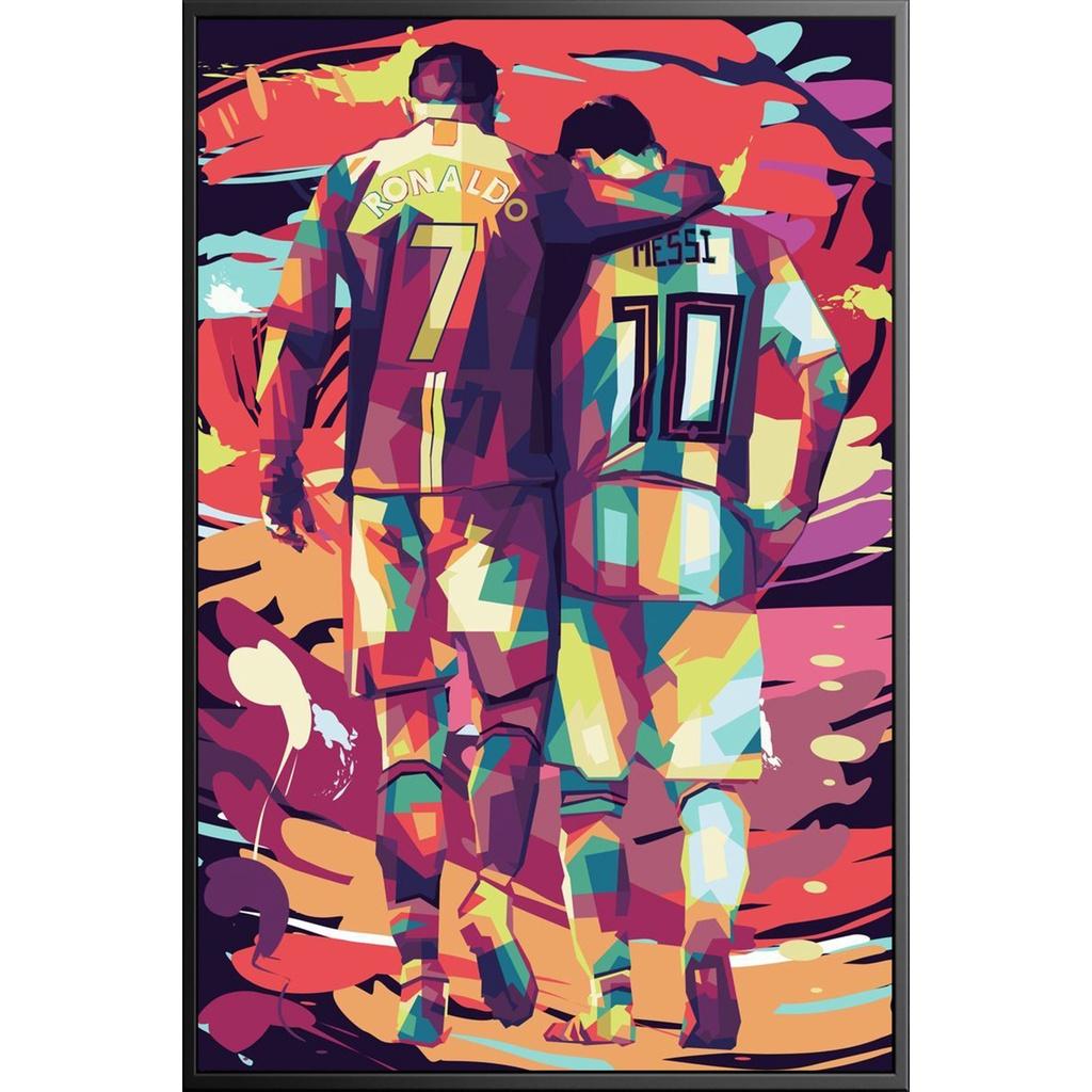 Tranh canvas treo tường MESSI + khung composite và đinh treo – decor phòng đẹp và ấn tượng