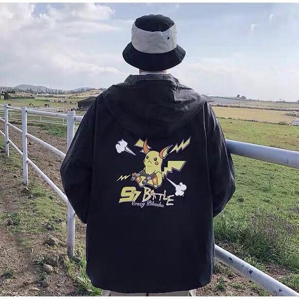 Áo Khoác Dù Chống Nắng 123SHOP Cho Nam Nữ Đôi Có 3 Màu, Ulzzang Unisex in hình PIKa Form Rộng Jacket
