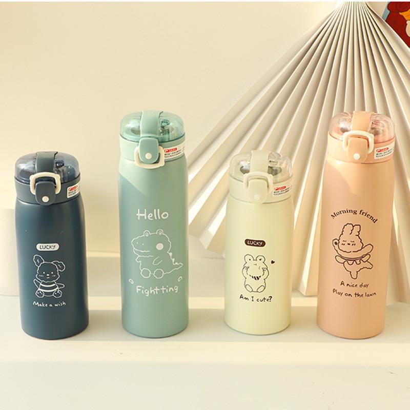 Di Động Trẻ Em Giữ Nhiệt Cốc Tập Uống Có Ống Hút Inox Hoạt Hình Máy Hút Bình Trẻ Em Dễ Thương Nhiệt Nước Tumbler Thermocup