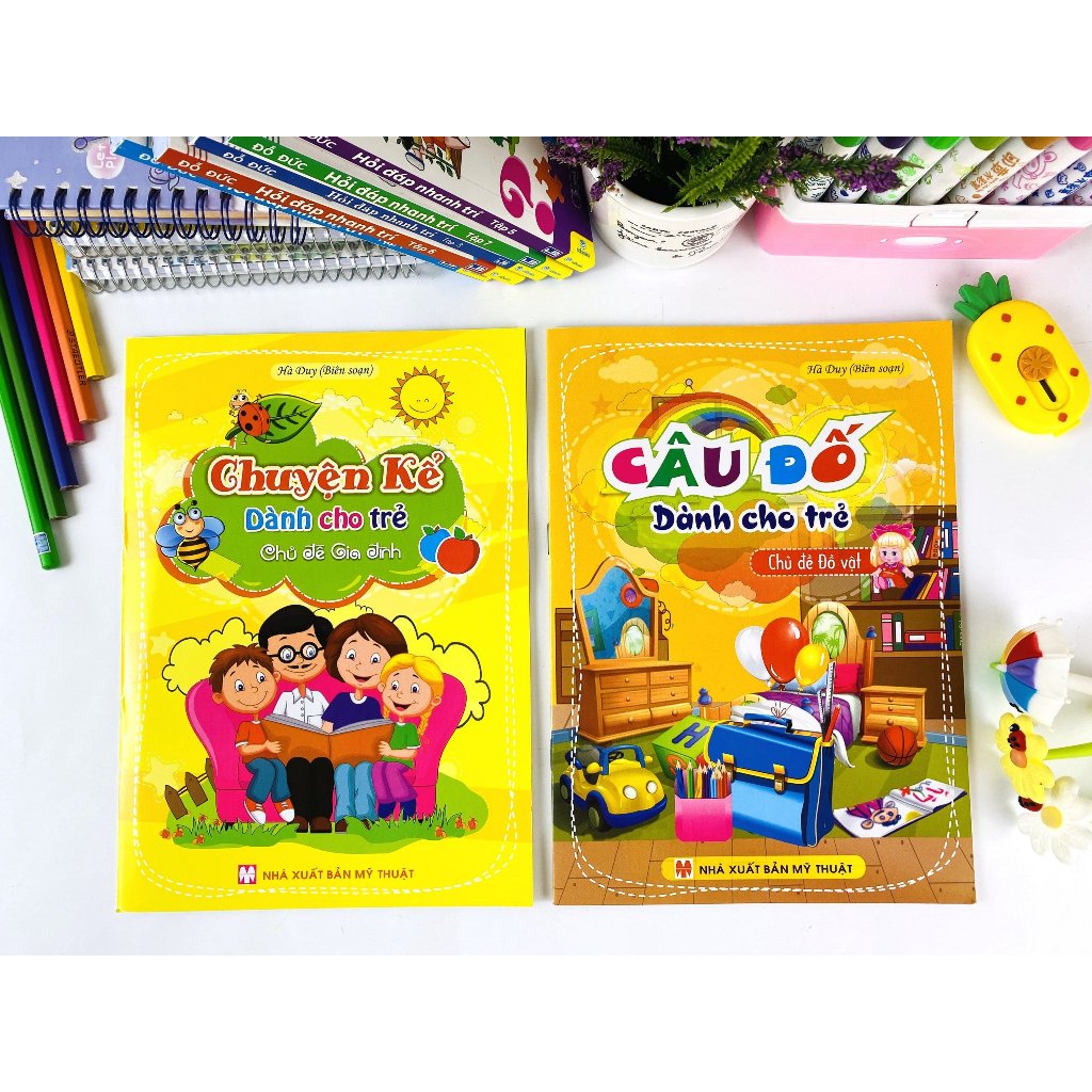 Sách - Combo 2 cuốn Chuyện Kể, Câu Đố Dành Cho Trẻ - Chủ đề gia đình, đồ vật - ndbooks