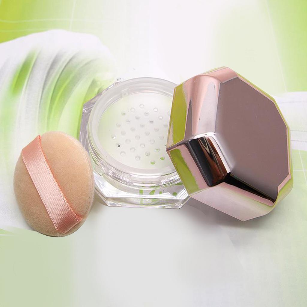 Capacity 8 ML 0.28 OZ Empty Reusable Plastic Loose Powder Compact Container DIY Makeup Powder Case with Sponge Powder Puff,and Sifter