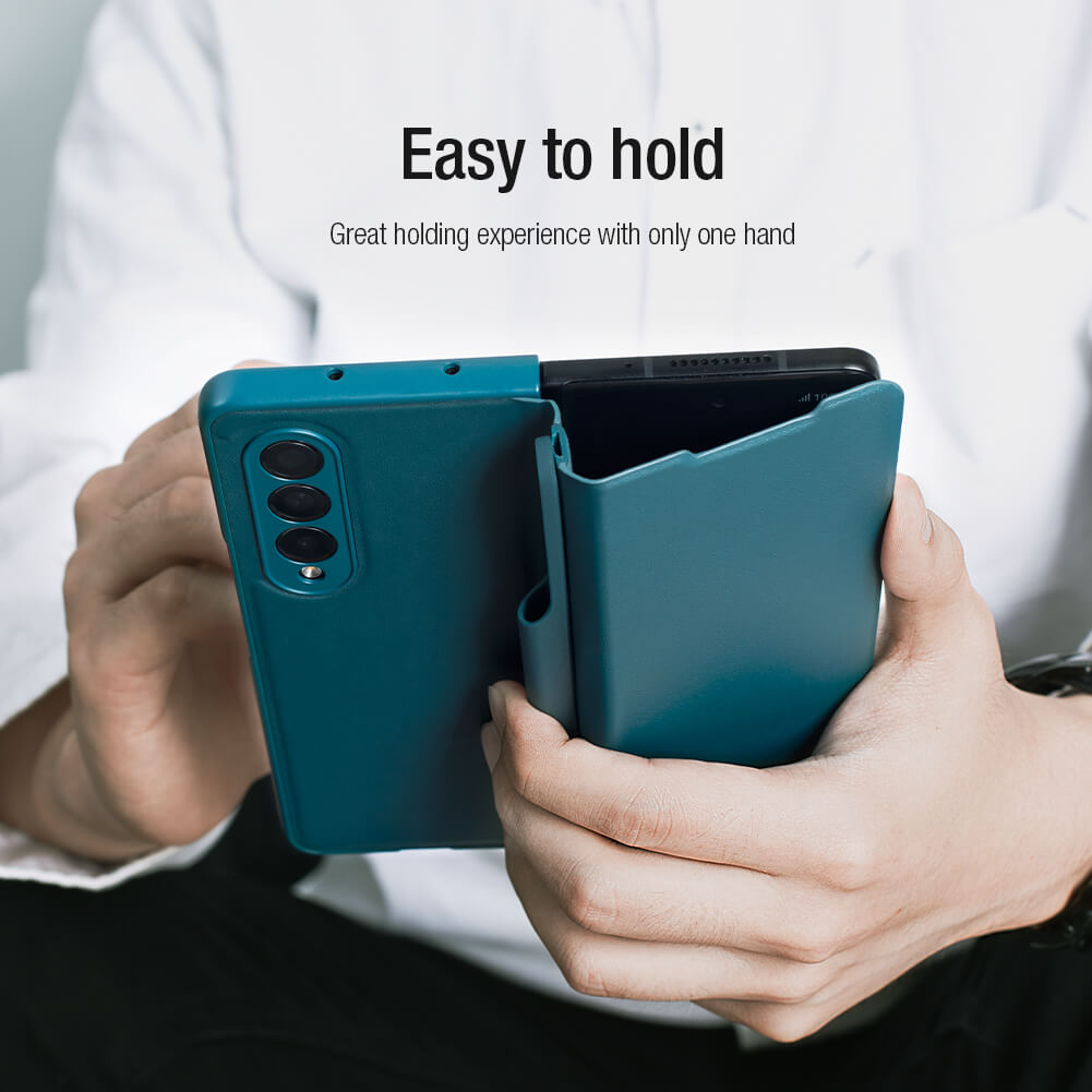 Bao da Leather cho Samsung Galaxy Z Fold 3 hiệu Nillkin Qin - hàng nhập khẩu