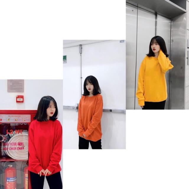 Áo Sweater Trơn Basic Nam Nữ nhiều màu phong cách trẻ trung năng động